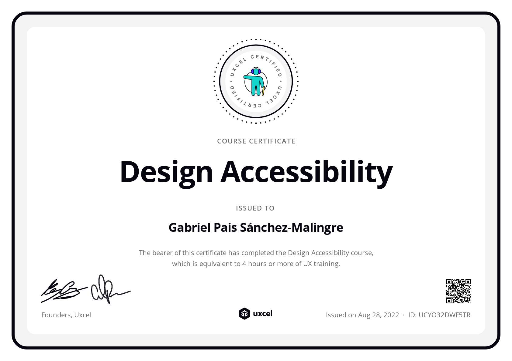 Gabriel Pais Sánchez-Malingre's certificate